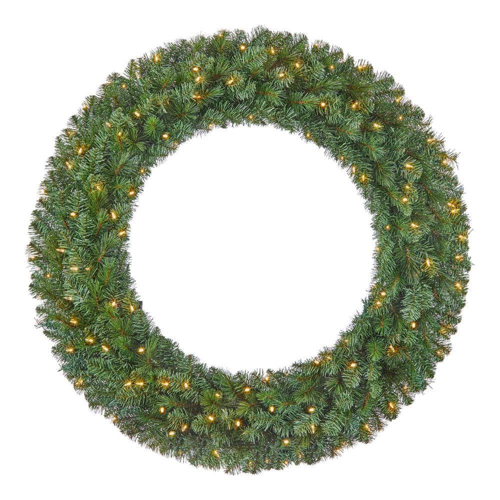 Home Accents Holiday 48 in. Pre-Lit LED Wesley Pine Artificial Christmas Wreath - Product image 1