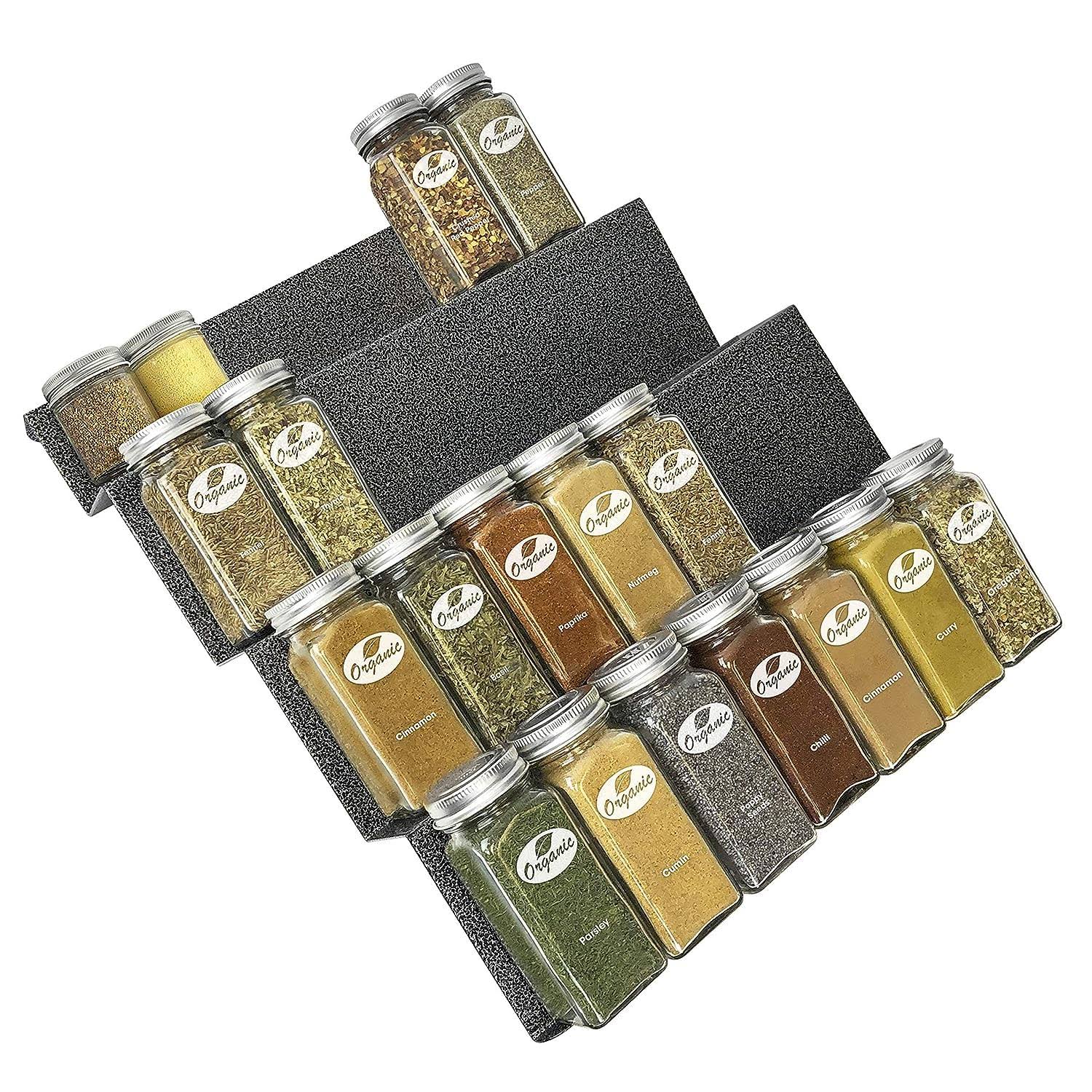 Lynk Professional Spice Rack Tray - 4 Tier Heavy Gauge Steel Drawer Organizer for Kitchen Cabinets - Product image 1