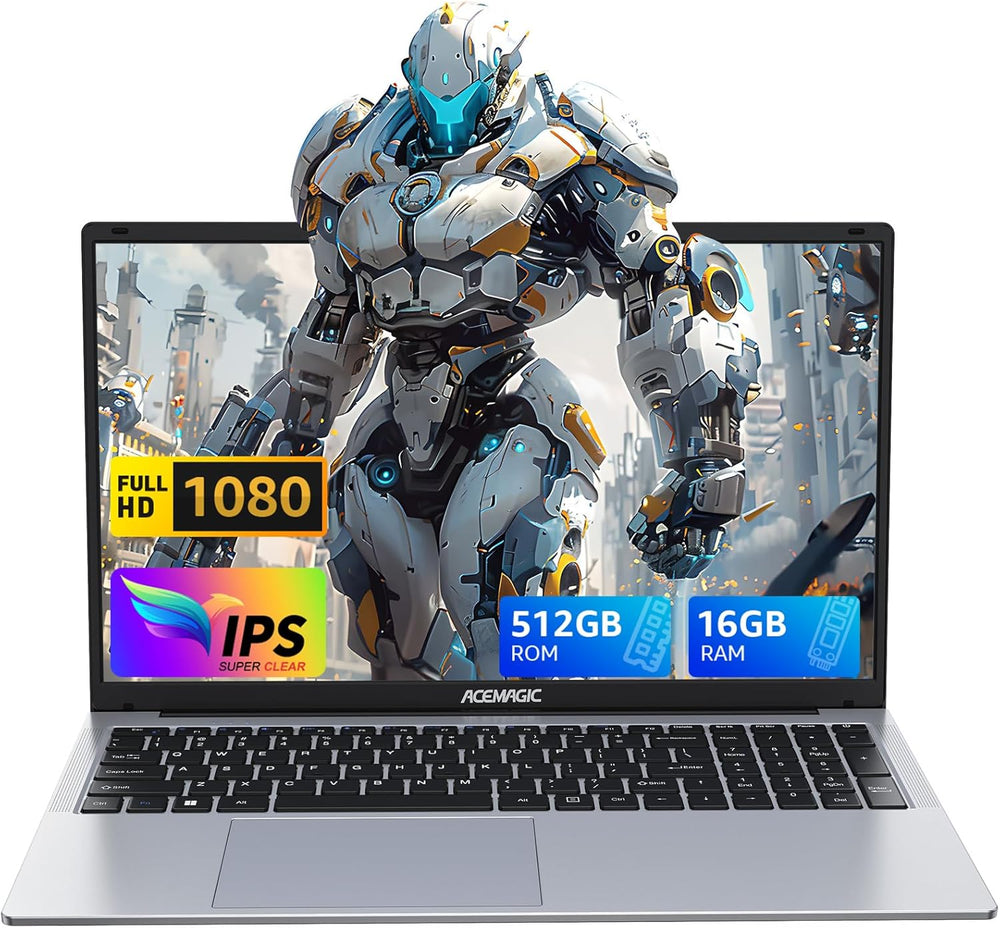 ACEMAGIC Laptop Metal Case Laptop PC 15 6 Inch FHD 16GB DDR4 512GB SSD Quad-Core N97(Up to 3.60 GHz) Bat N5095 Wi-FI BT5.0 USB 3 2 Type C