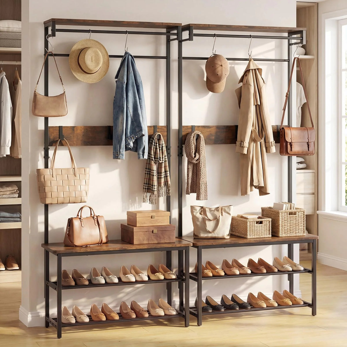 Tangkula Hall Tree with Bench and Shoe Storage - Product image 9