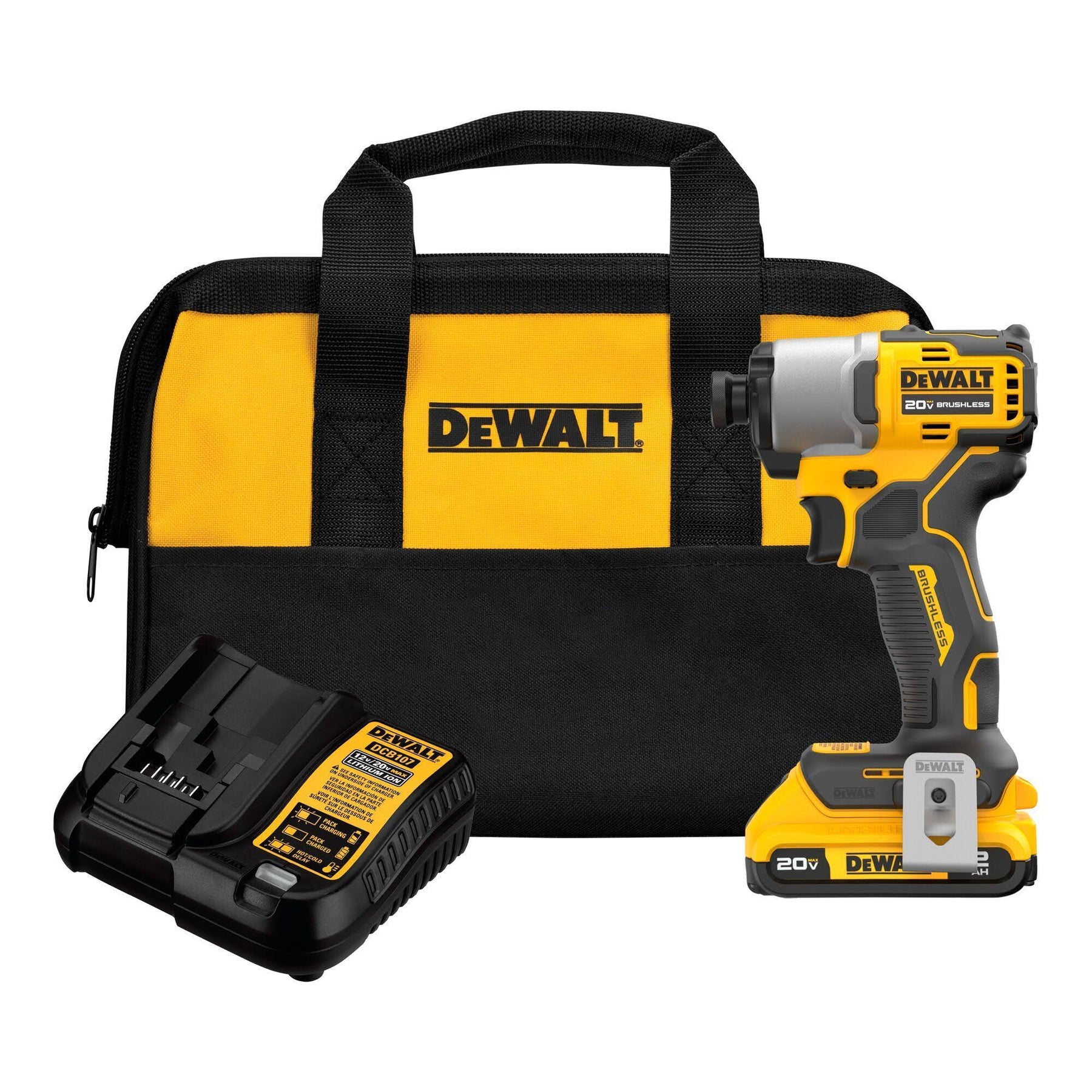 DeWalt 20V Max Brushless Cordless 1/4 in Impact Driver Kit - DCF840D1 - Product image 1