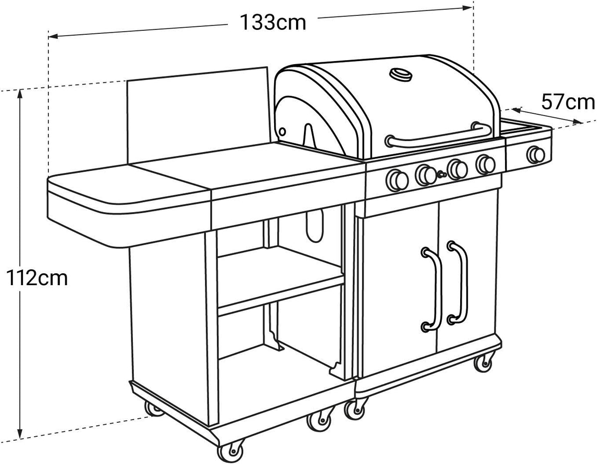 Cook'in Garden - FIDGI 4 gas barbecue with trolley