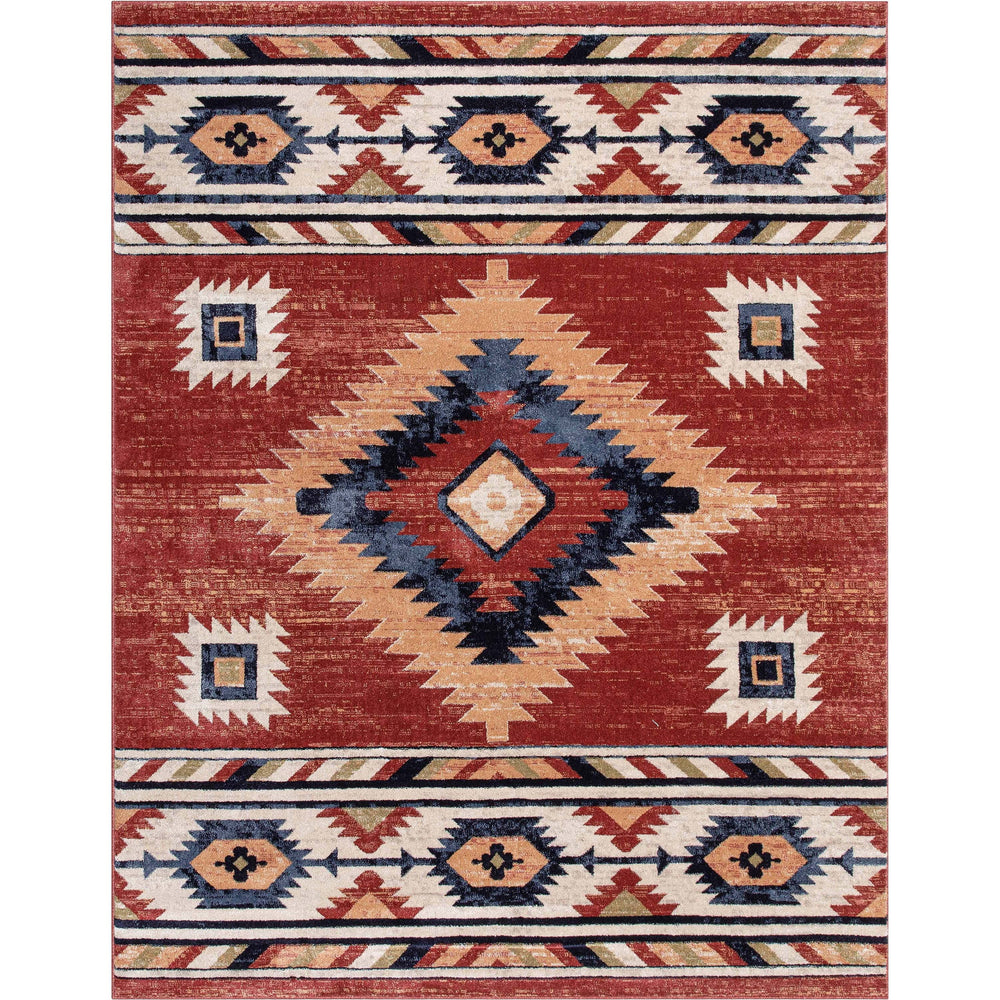 Well Woven Tulsa Lea Crimson Traditional Southwestern Tribal 5'3" x 7'3" Area Rug