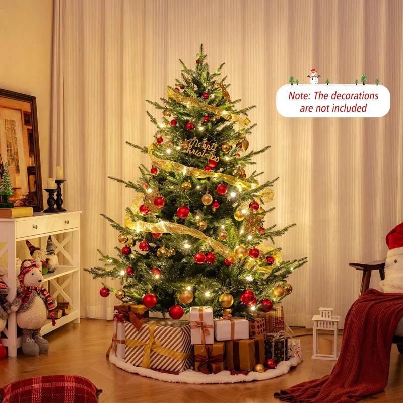 6/7/8 FT Pre-Lit Artificial Christmas Tree, Hinged Xmas Tree with 240/340/450 Warm White LED Lights - Product image 2