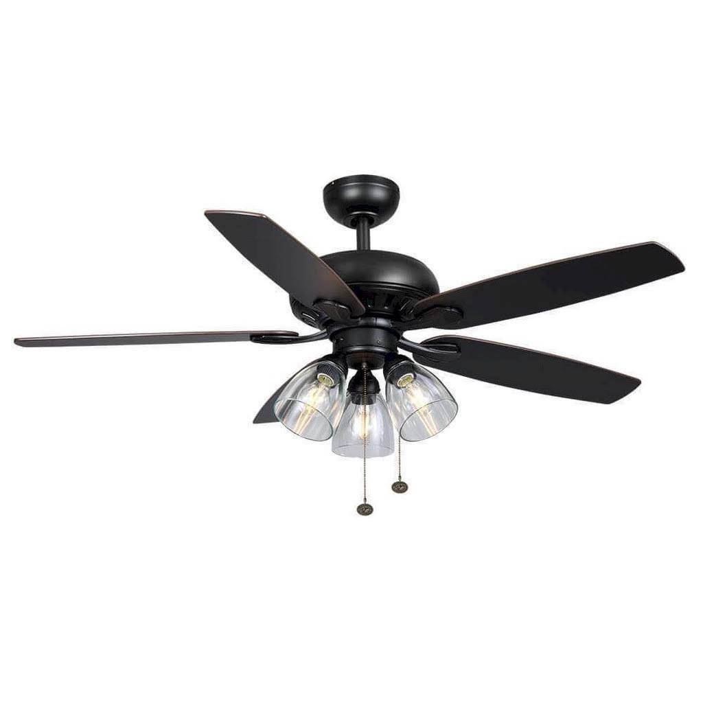 Hampton Bay Rockport 52 in. LED Brushed Nickel Ceiling Fan with Light - Product image 1