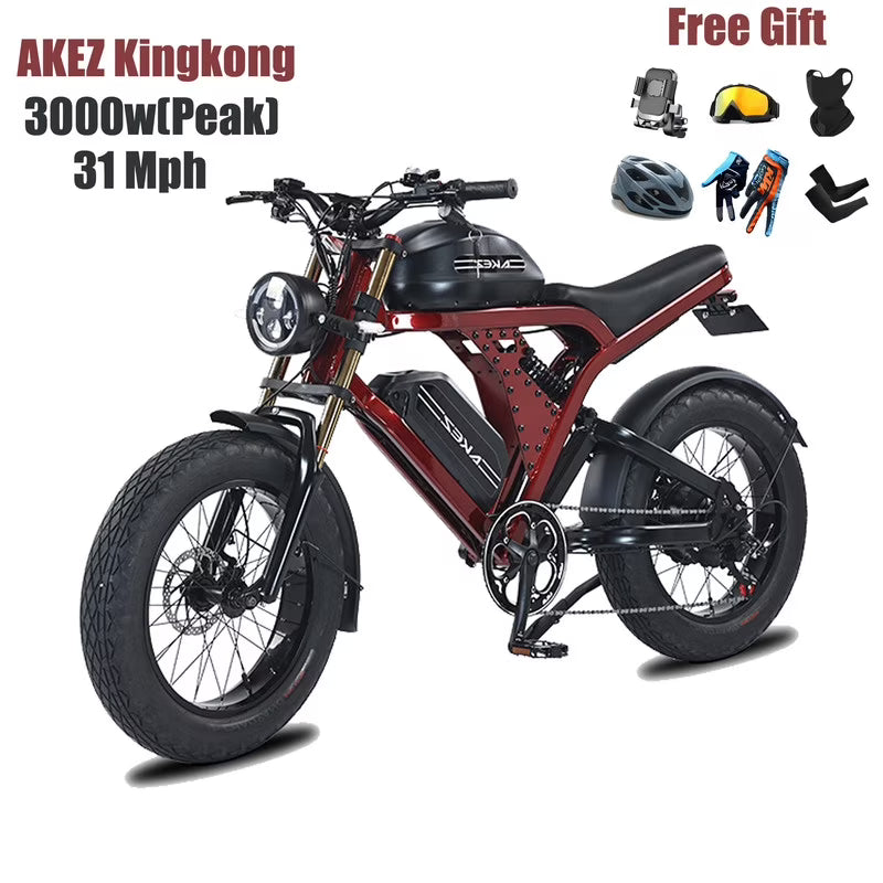 Peak 3000W AKEZ Kingkong 1500W Electric Bike, 31MPH Electric Dirt Bike for Adults - Product image 5