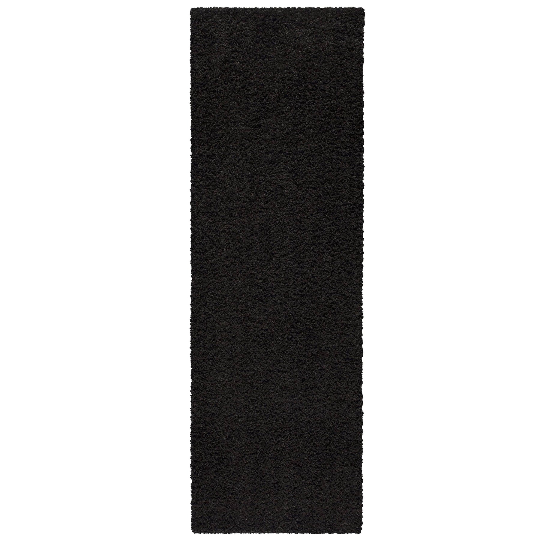 Mainstays 1' 9" x 5' Solid Casual Shag Runner Rug - Black - Each - Product image 1
