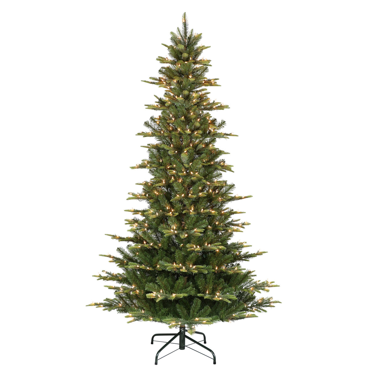 Puleo International 6.5 Foot Pre-Lit Slim Aspen Fir Artificial Christmas Tree, Green - Product image 1