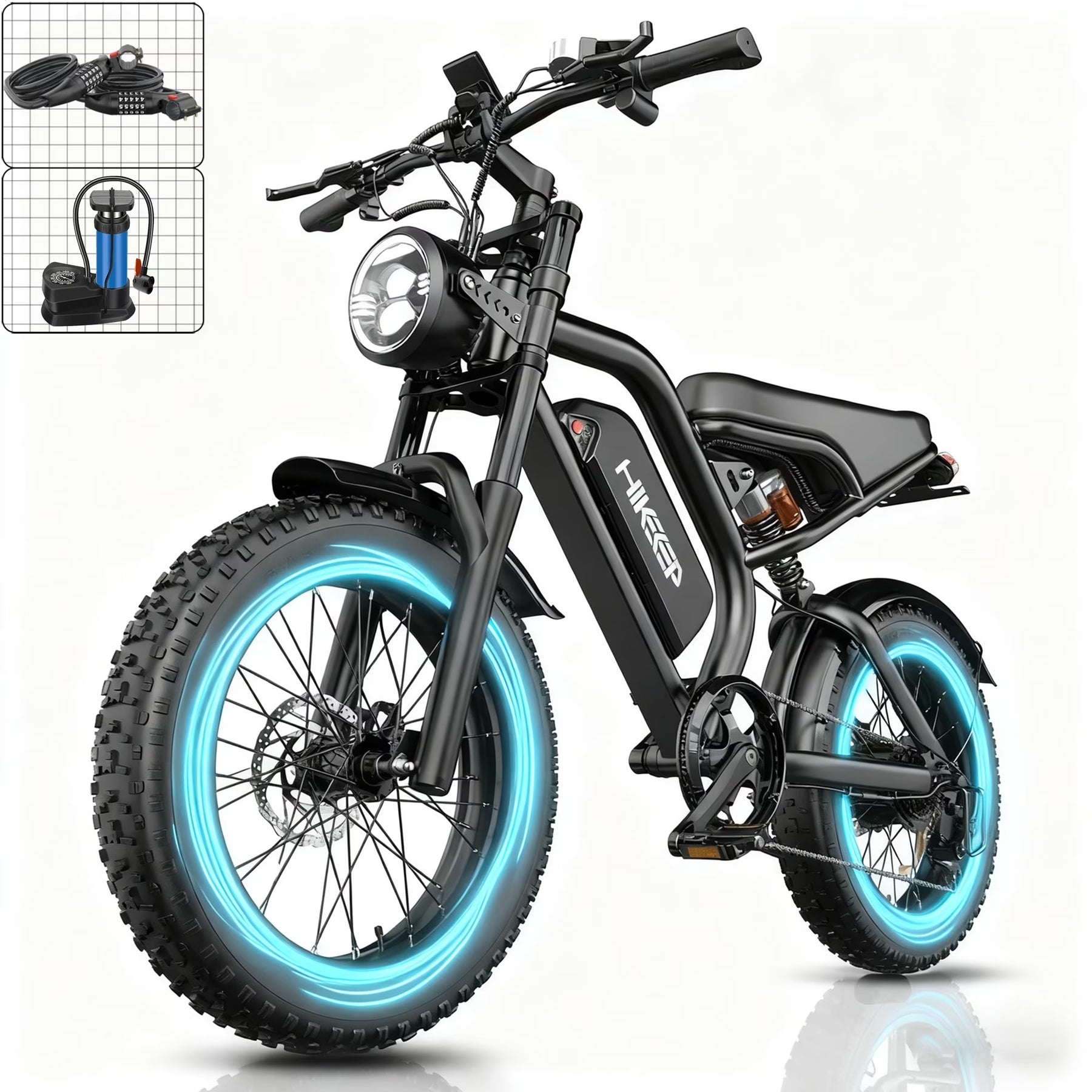 20" Fat Tire Electric Bike for Adults, 1500W Peak Adults Ebike, 48V 15ah Battery Electric Mountain Bike - Product image 1