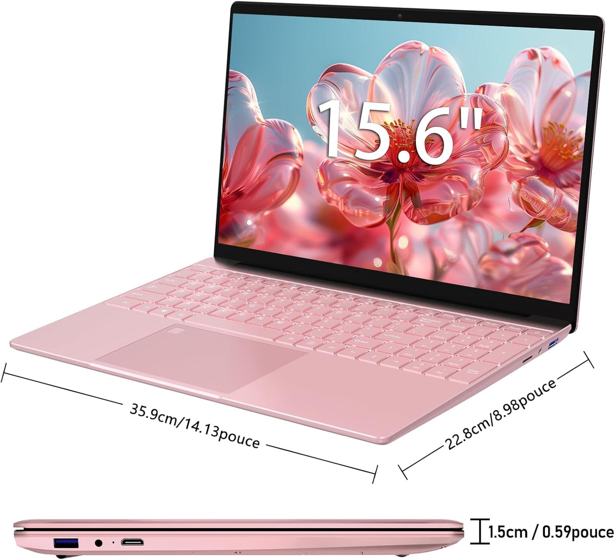 Pryloxen Ultra-Thin 15 6" FHD IPS Laptop - Celeron N150 3 4 GHz Processor 32 GB DDR4/1 TB SSD Backlit Keyboard Wi-FI 5G & 8000 mAh Battery (360 × 275 × 18 mm 1,679 kg)