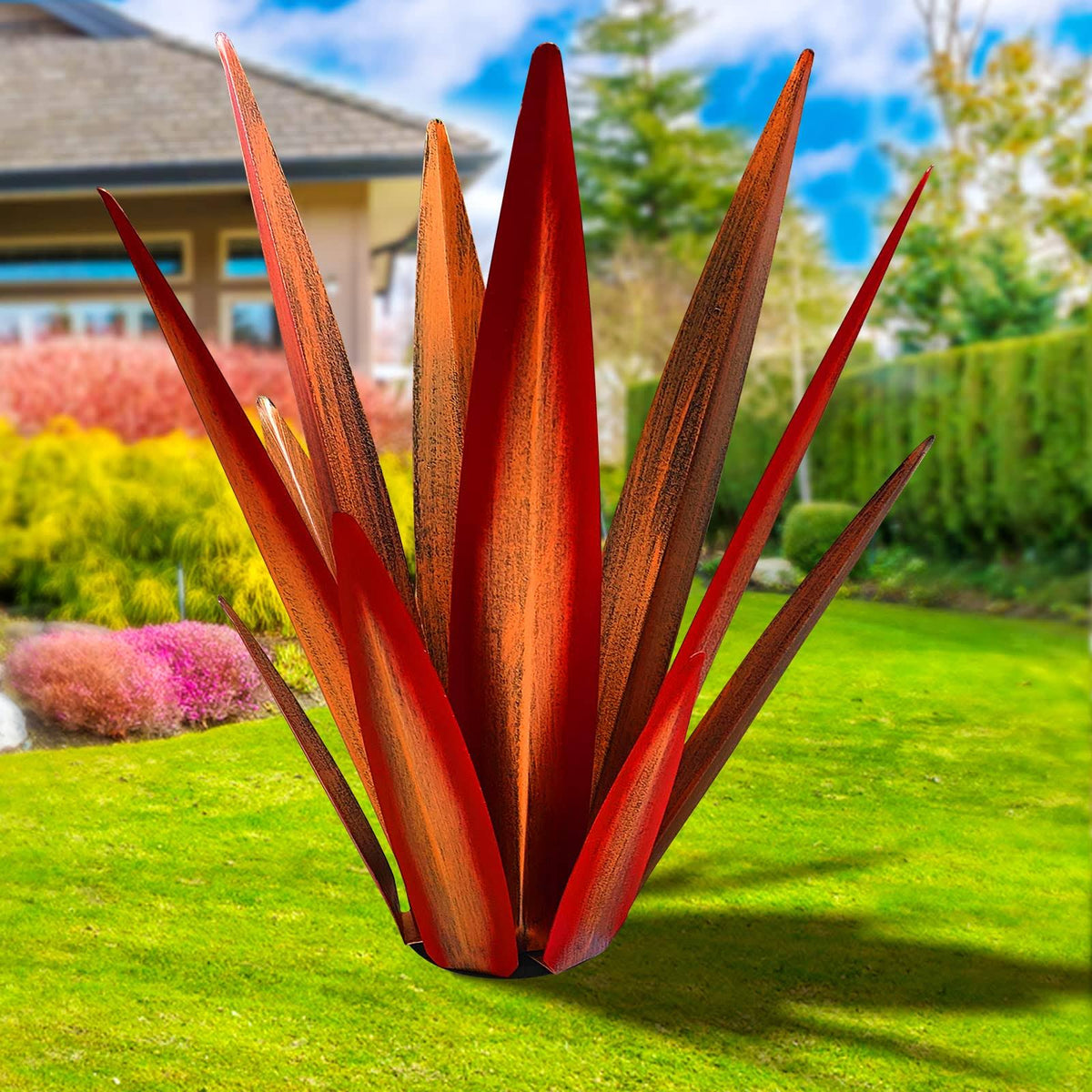 KODIBO Large Tequila Rustic Sculpture, Rustic Metal Agave Plants for Outdoor Patio Yard - Product image 1