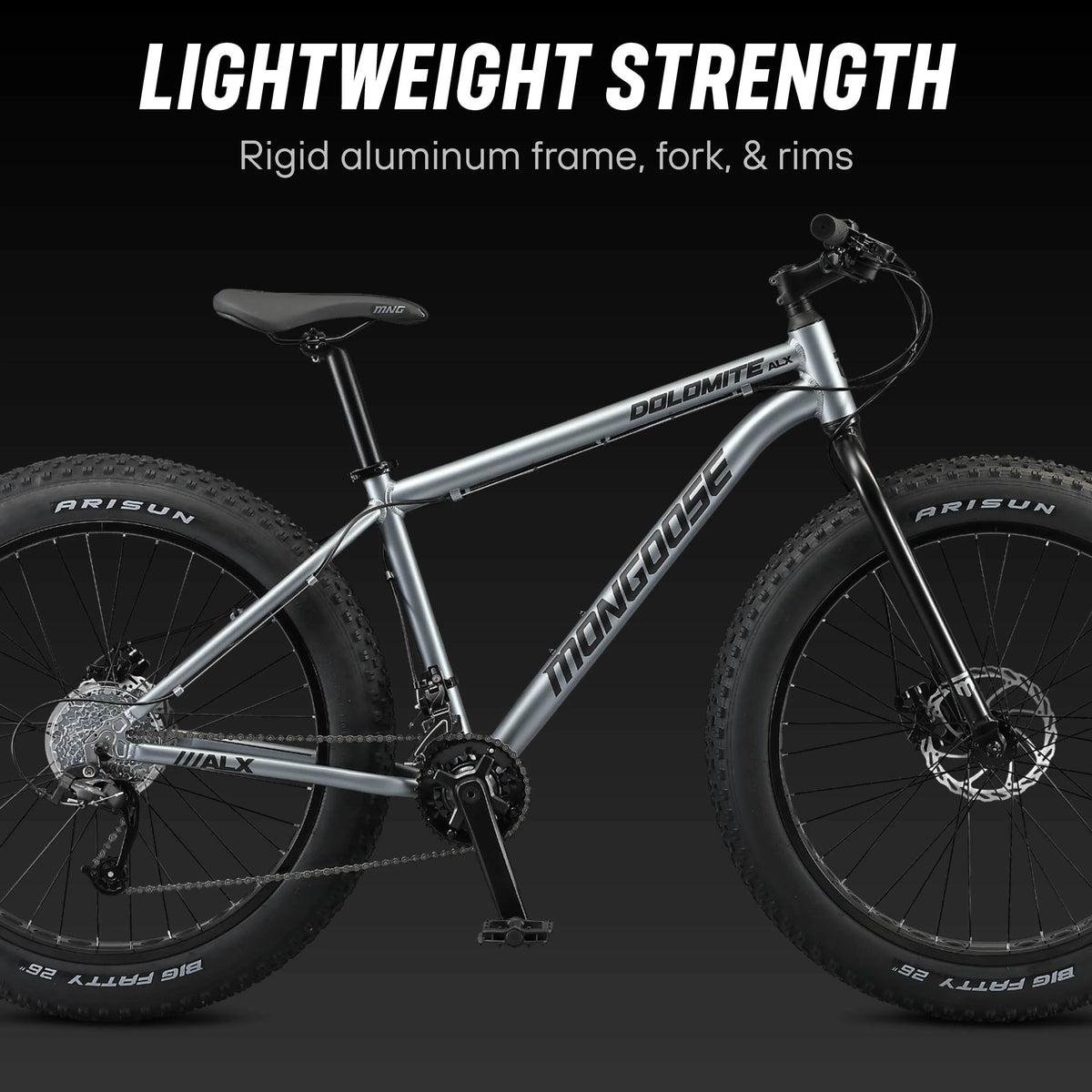 26 - In. Dolomite ALX Unisex Fat Tire Mountain Bike, Gray - Product image 2