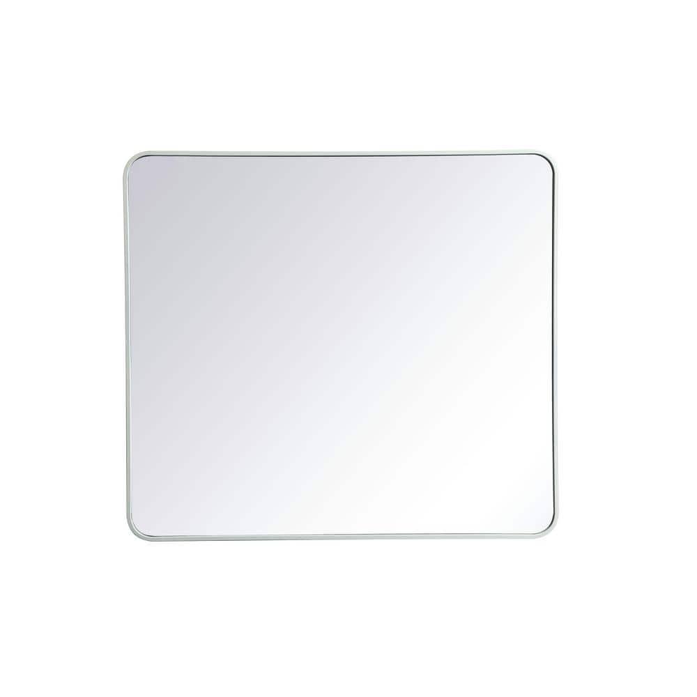 Timeless Home 40 in. H x 36 in. W White Modern Soft Corner Rectangular Wall Mirror - Product image 1