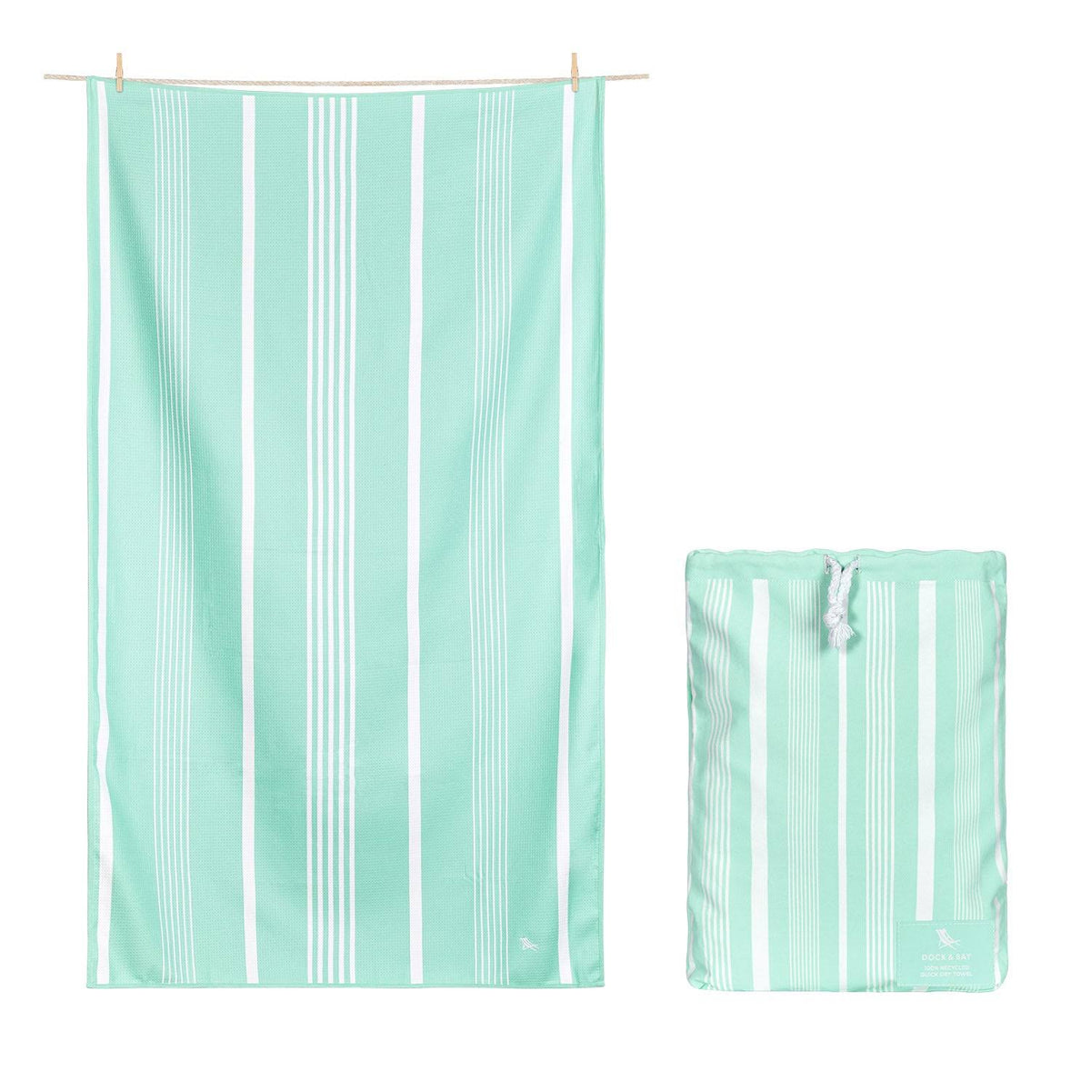 Dock & Bay Bath Towel - for Home - Quick Dry, Super Absorbent - Includes Bag - Eucalyptus Green - Product image 1