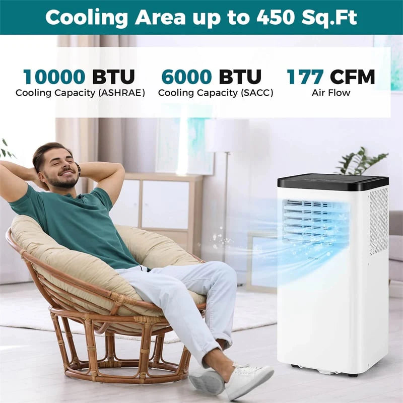 10000 BTU Portable Air Conditioner, 3-in-1 AC Unit with Fan & Dehumidifier, Remote Control, 24H Timer - Product image 2