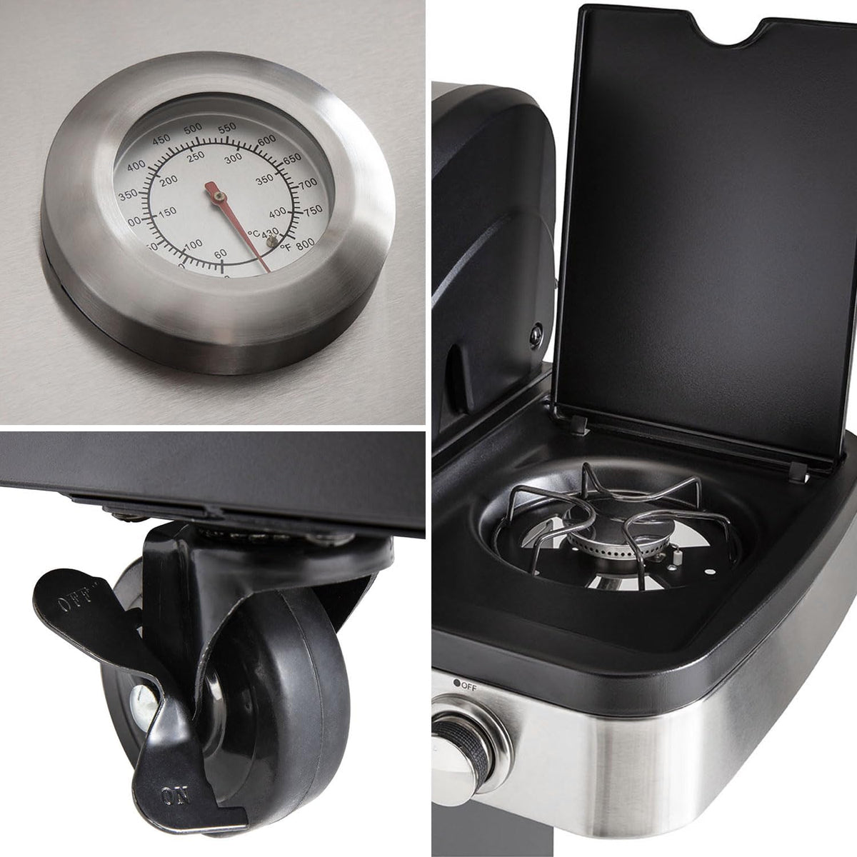 Cook'in Garden FIDGI 3 modular outdoor kitchen - 3-burner gas barbecue with thermometer Extra serving unit and sink