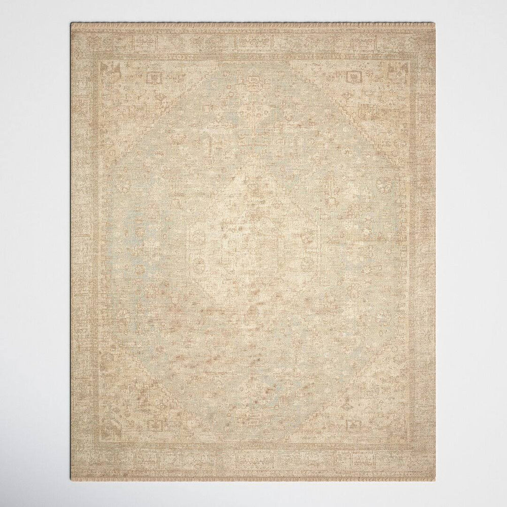 Amanda Oriental Hand-Woven Flatweave Ocean/Ivory Indoor Use Only Area Rug Joss & Main Rug Size: Rectangle 5' x 7'6"