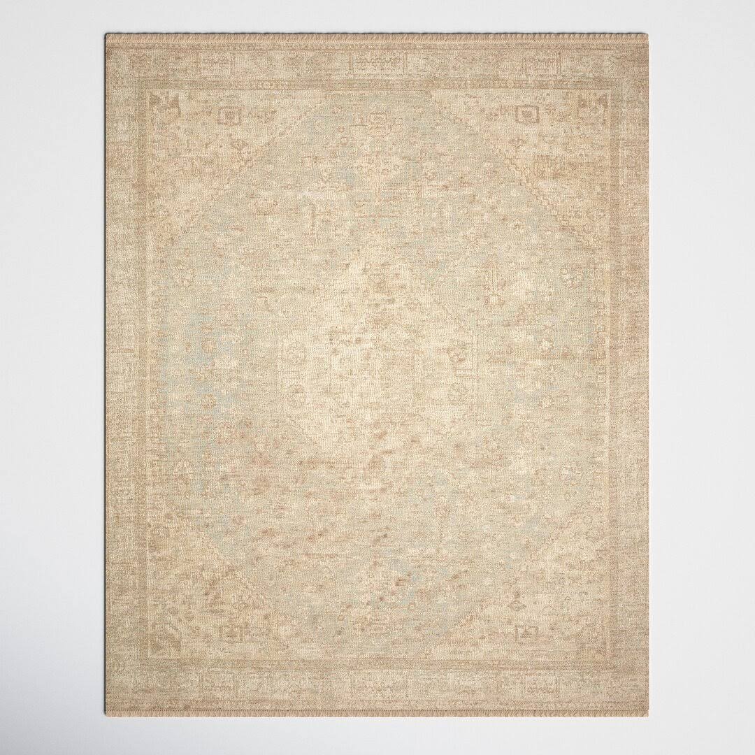 Amanda Oriental Hand-Woven Flatweave Ocean/Ivory Indoor Use Only Area Rug Joss & Main Rug Size - Product image 1
