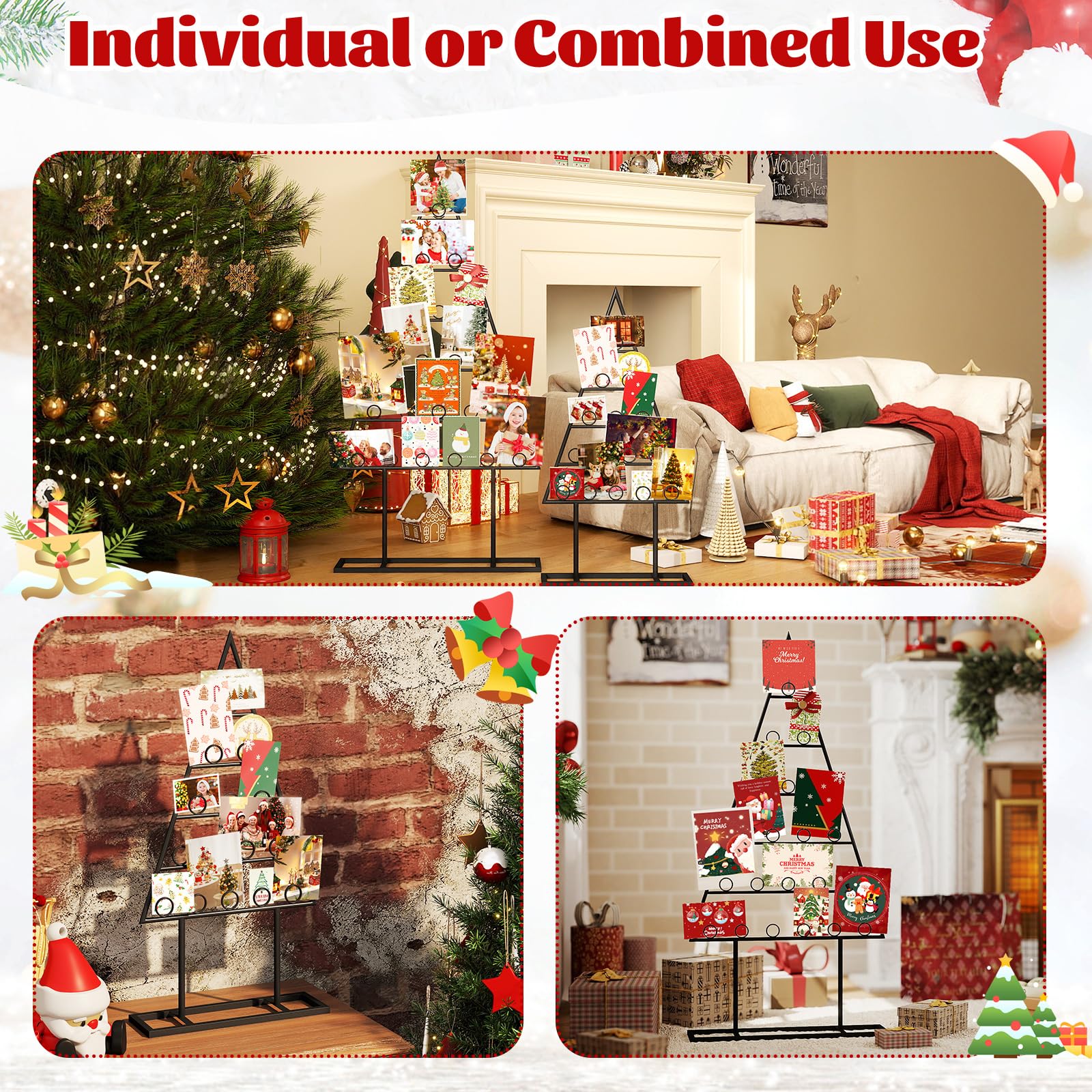Tangkula 2 Pack Christmas Card Holder for Home Office Party Decoration - Product image 9