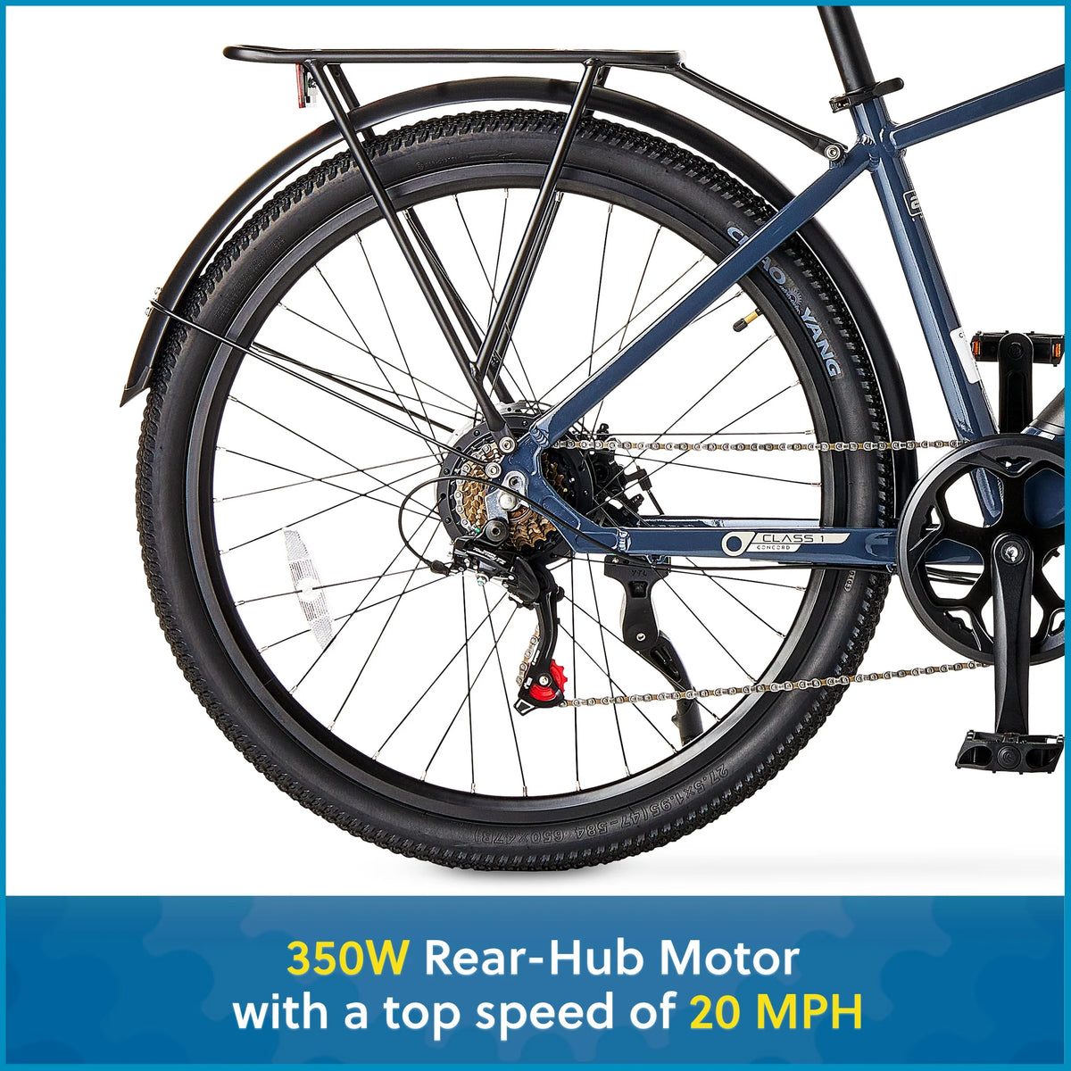 Concord 27.5" Step - Over Electric Commuter Bike, 36V, Gray, Fits Riders 5'1" - 6'1", Adult, Unisex - Product image 5