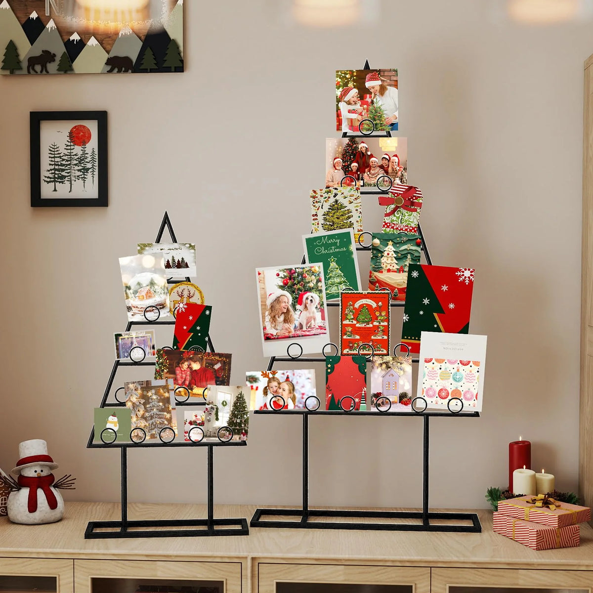 Tangkula 2 Pack Christmas Card Holder for Home Office Party Decoration - Product image 2
