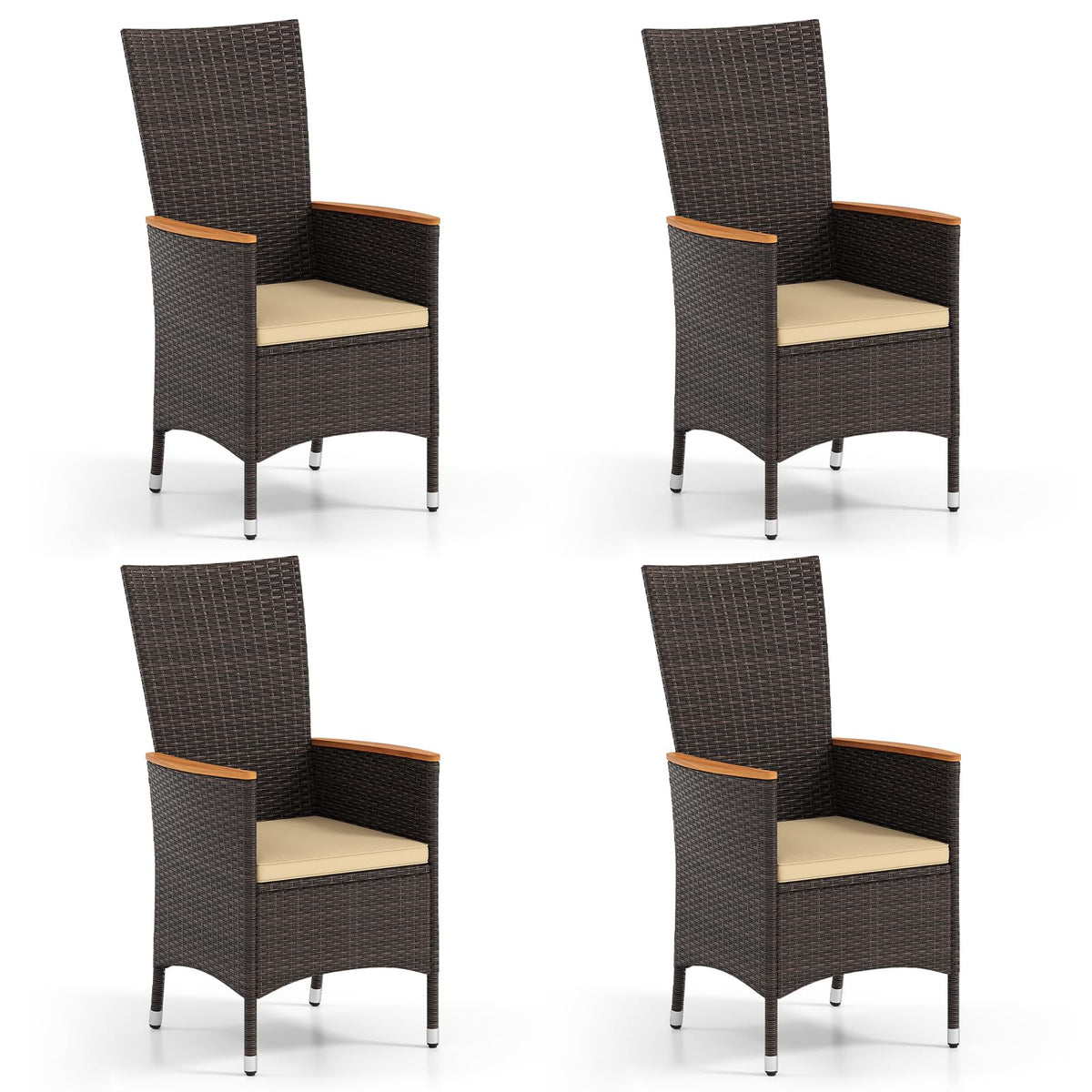 Tangkula Patio High Back Rattan Dining Chairs Set of 2/4 - Product image 10