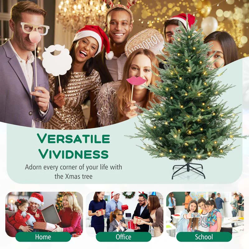 6/7/8 FT Pre-Lit Artificial Christmas Tree, Hinged Xmas Tree with 240/340/450 Warm White LED Lights - Product image 6