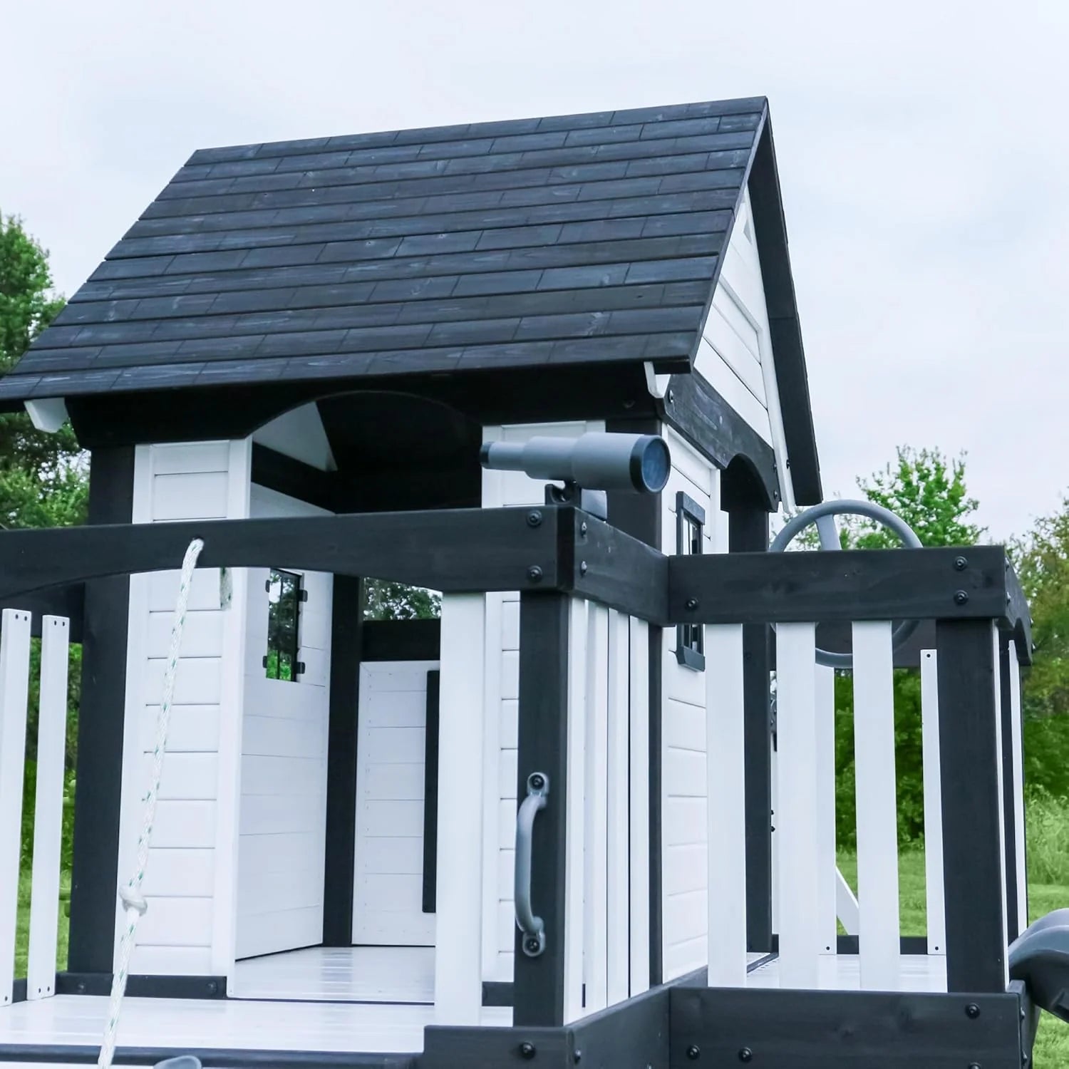 Canyon Creek Cedar Wood Swing Set with Wave Slide, Clubhouse, Play Kitchen, Picnic Area, Belt Swings - Product image 14