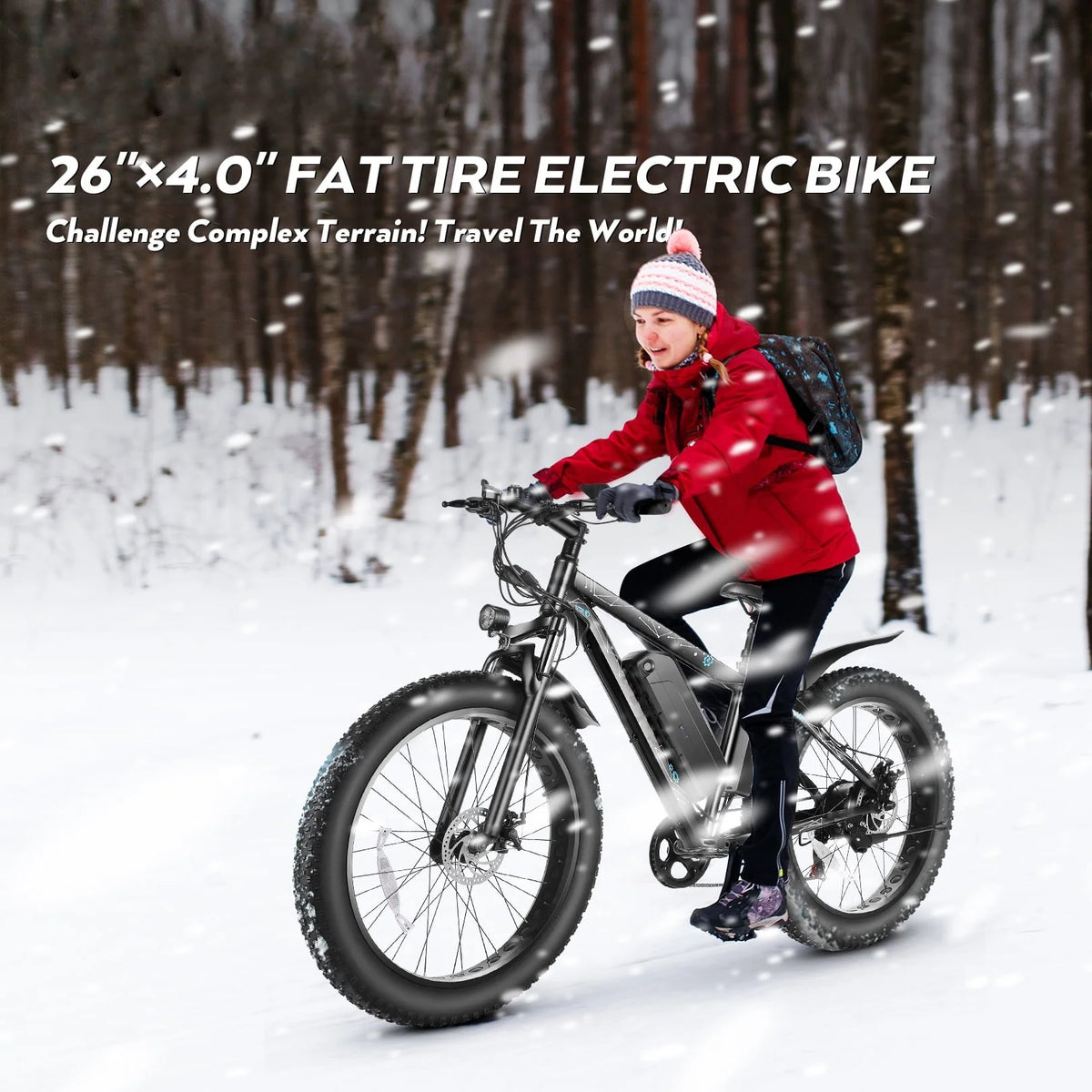 Gocio 26" 4.0 Fat Tire Electric Bike for Adults, 500W Adults E Bike, 48V 13ah Removable Li - Ion Battery - Product image 11