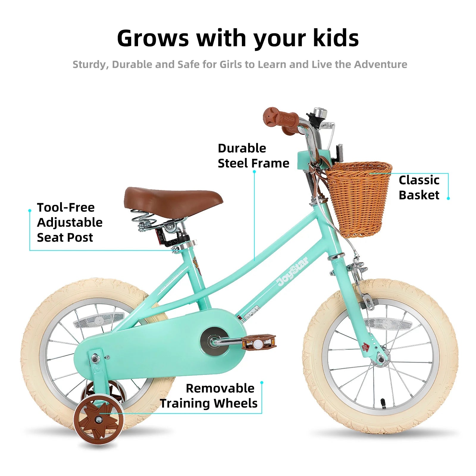 JOYSTAR Girls Bike for 2 - 12 Years Old Toddlers and Kids, 12" 14" 16" Kids Bike with Training Wheels & - Product image 13