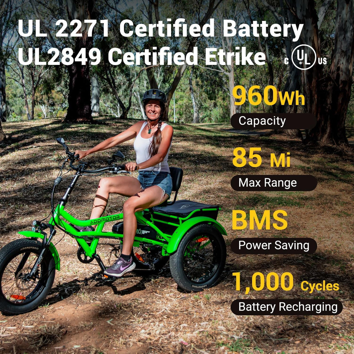 Addmotor M - 360II Semi - Recumbent Electric Trike, 85MI, Fat Tire 3 Wheel Electric Bike for Adults - Product image 6