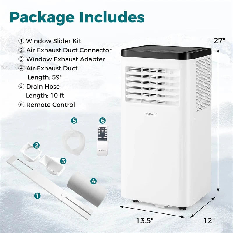 10000 BTU Portable Air Conditioner, 3-in-1 AC Unit with Fan & Dehumidifier, Remote Control, 24H Timer - Product image 3