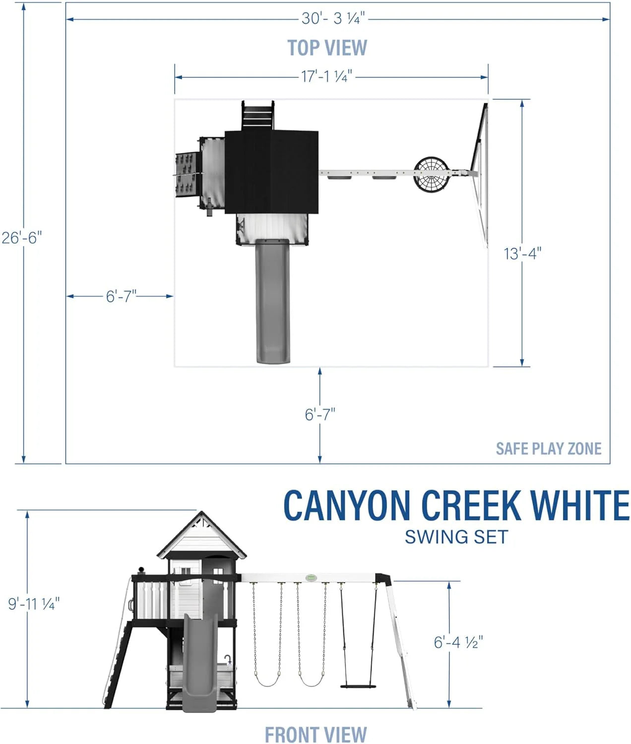 Canyon Creek Cedar Wood Swing Set with Wave Slide, Clubhouse, Play Kitchen, Picnic Area, Belt Swings - Product image 11