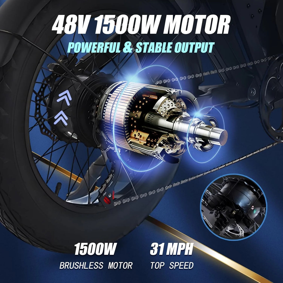 Peak 3000W AKEZ Kingkong 1500W Electric Bike, 31MPH Electric Dirt Bike for Adults - Product image 6