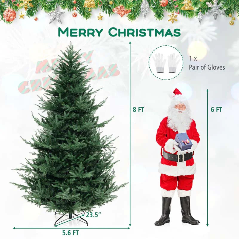 6/7/8 FT Pre-Lit Artificial Christmas Tree, Hinged Xmas Tree with 240/340/450 Warm White LED Lights - Product image 21