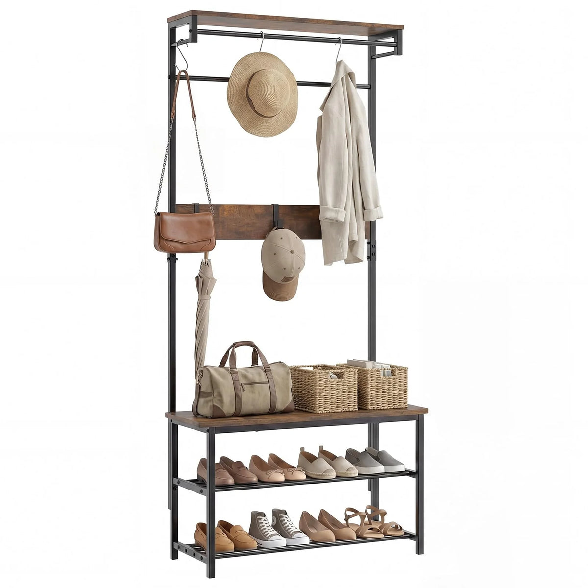 Tangkula Hall Tree with Bench and Shoe Storage - Product image 1