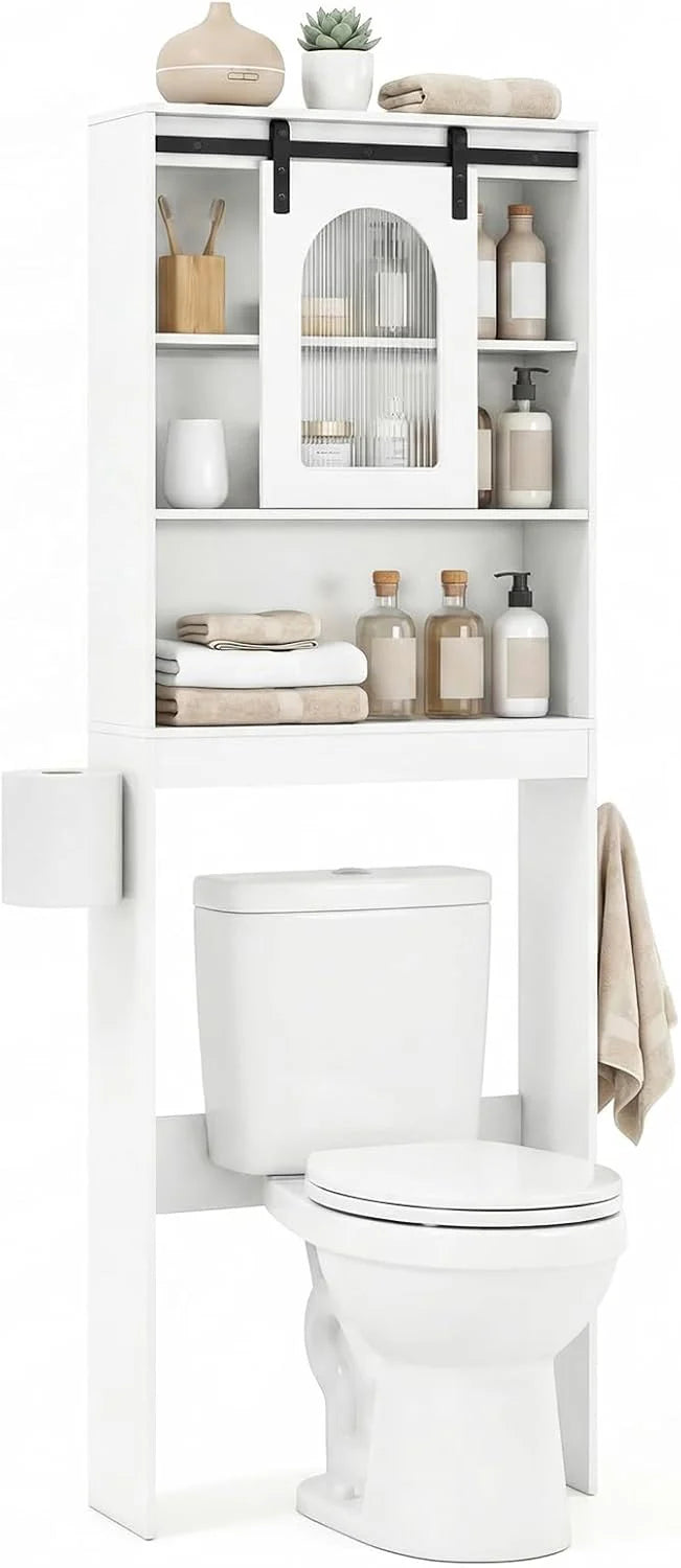 Tangkula Over Toilet Storage Cabinet with Sliding Barn Door - Product image 10