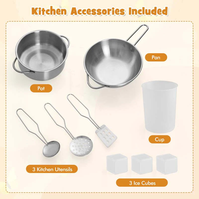 Wooden Corner Kids Kitchen Playset with Real Sounds & Lights, Range Hood - Product image 9