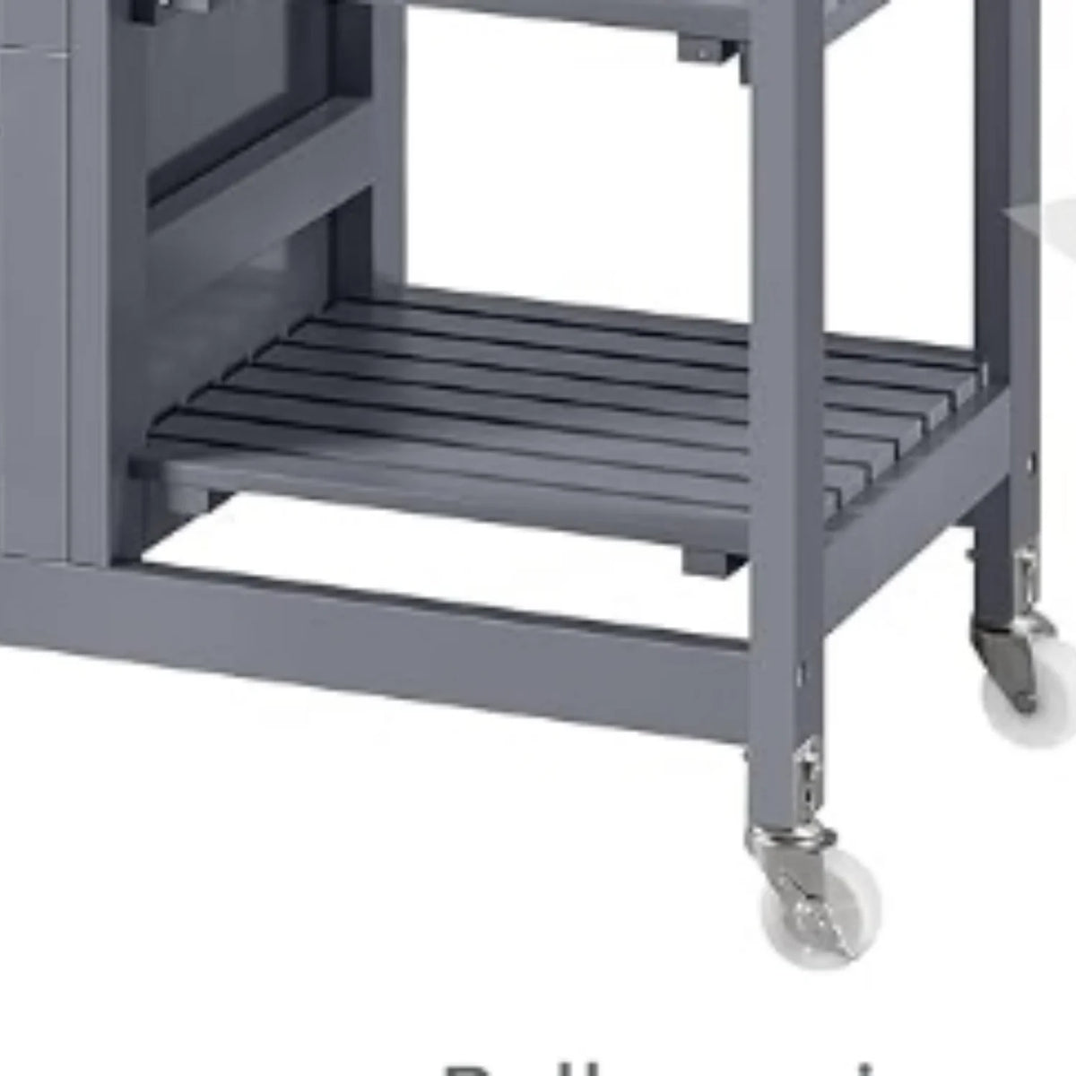 Kitchen Island Cart on Wheels with Storage, Rolling Bar Cart with Solid Wood Top and 3 Drawers - Product image 2