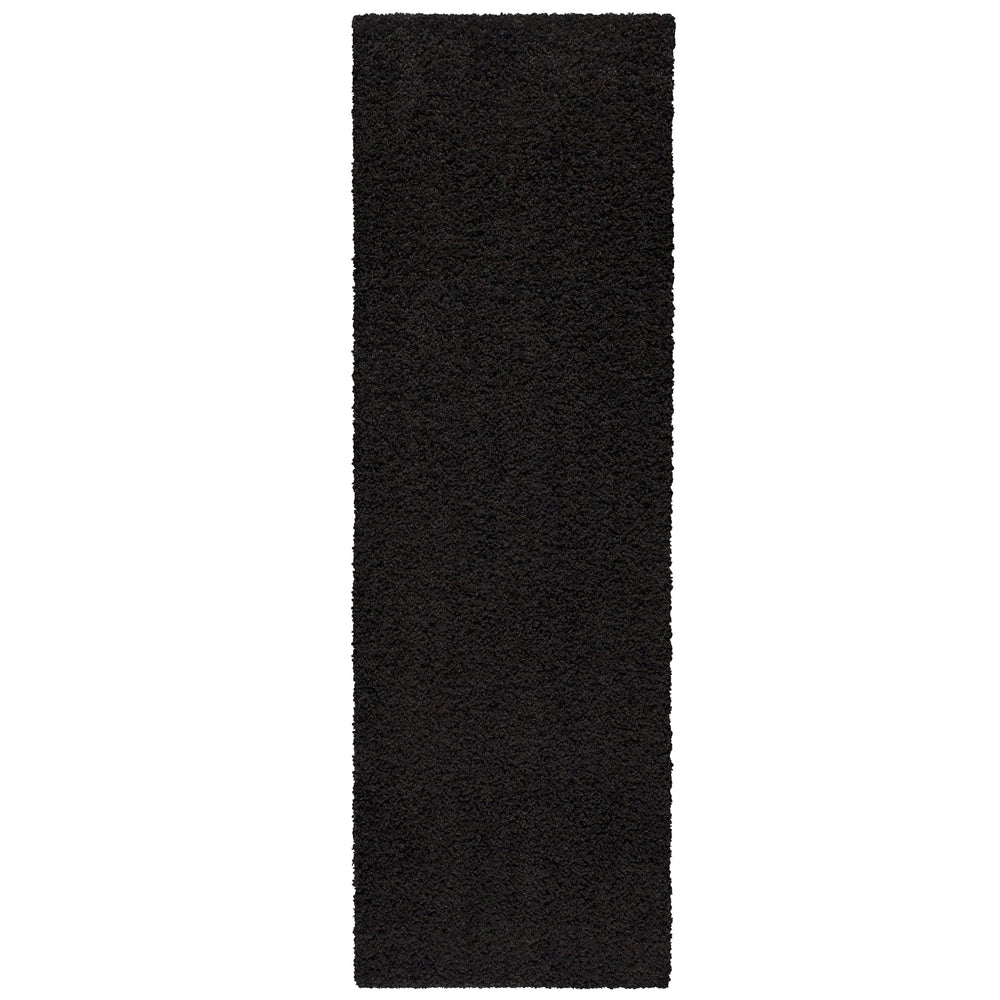 Mainstays 1' 9" x 5' Solid Casual Shag Runner Rug - Black - Each