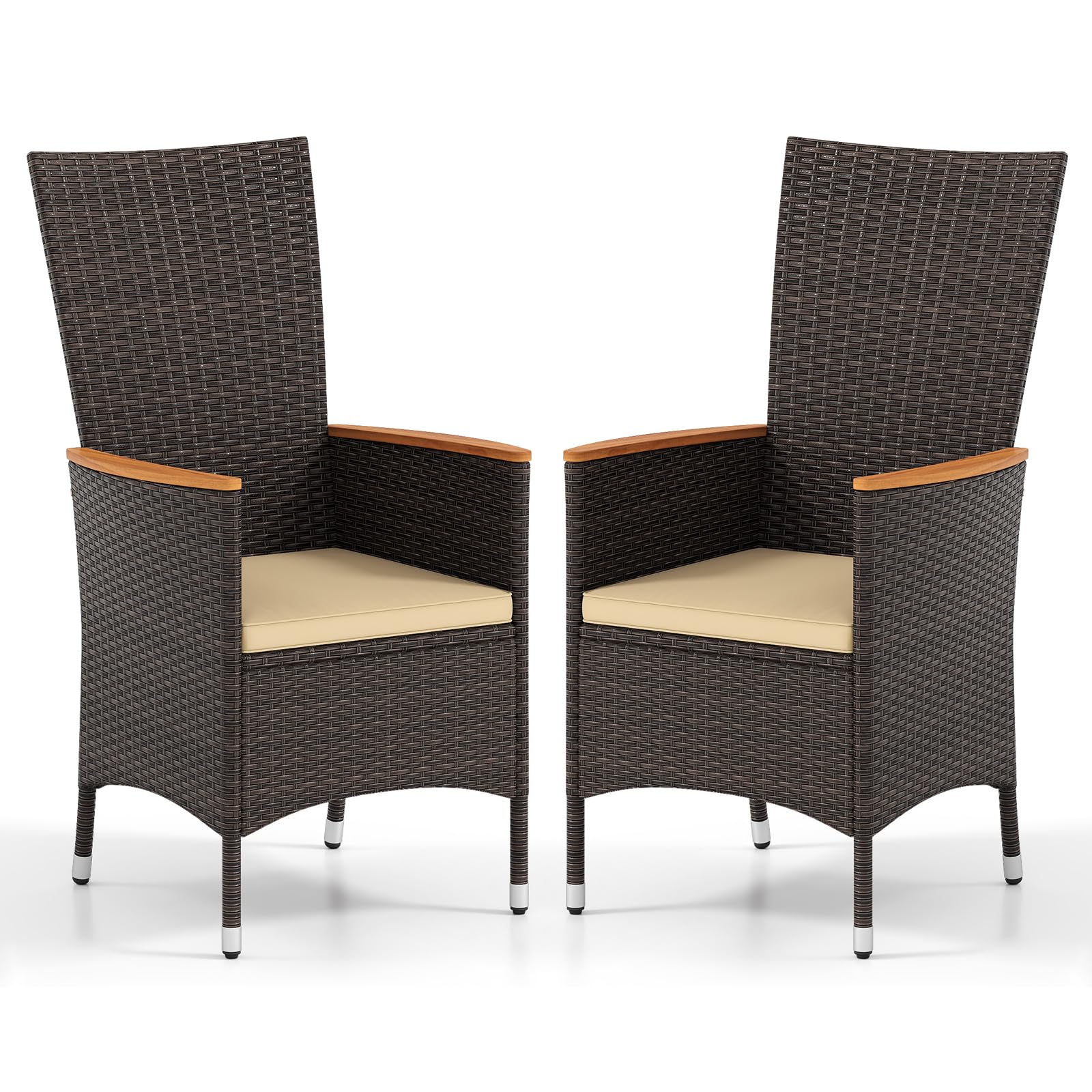 Tangkula Patio High Back Rattan Dining Chairs Set of 2/4 - Product image 1
