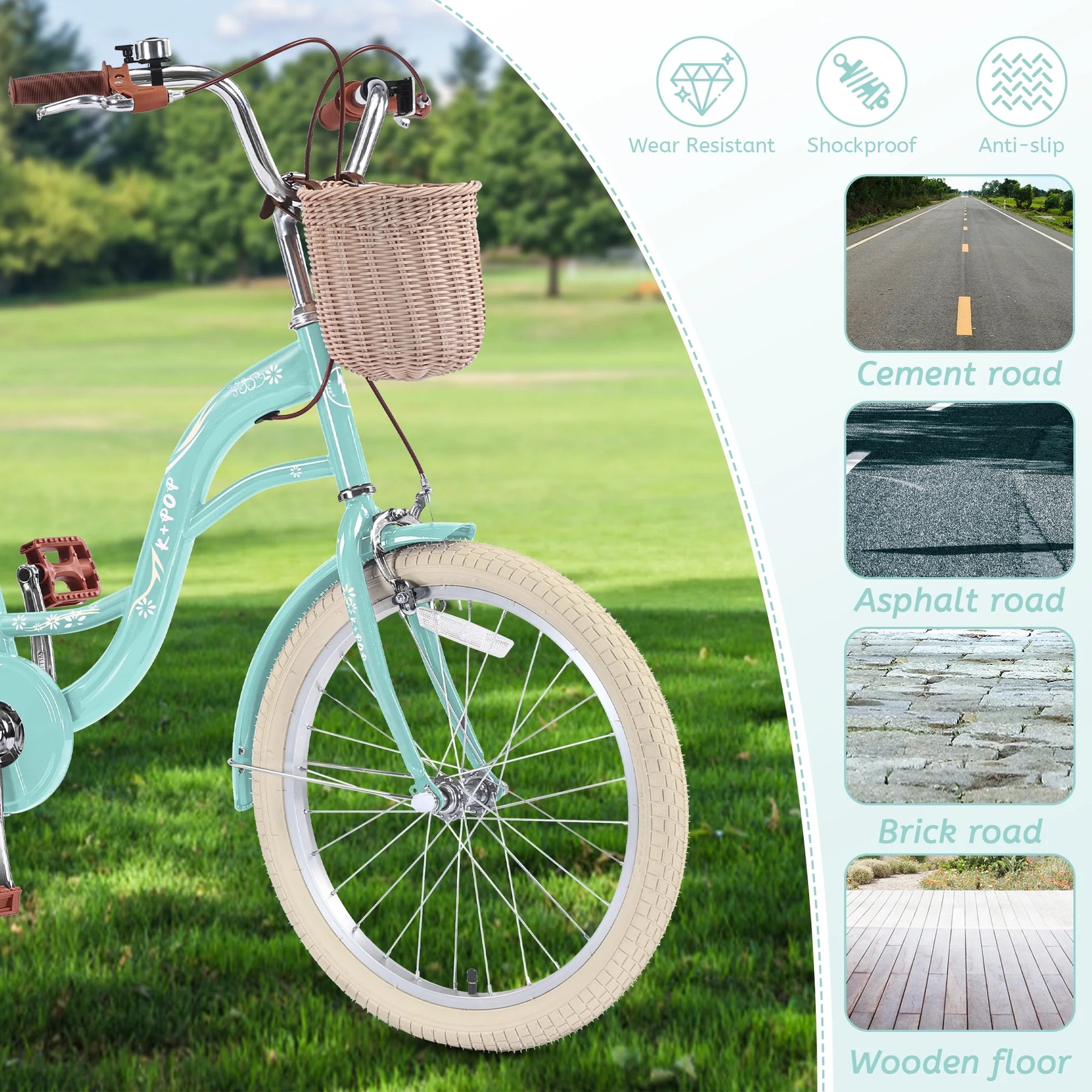 Bstjewey 20 in Girls Bike with Basket, Kids Bicycle for Ages 7 - 13 - Product image 12