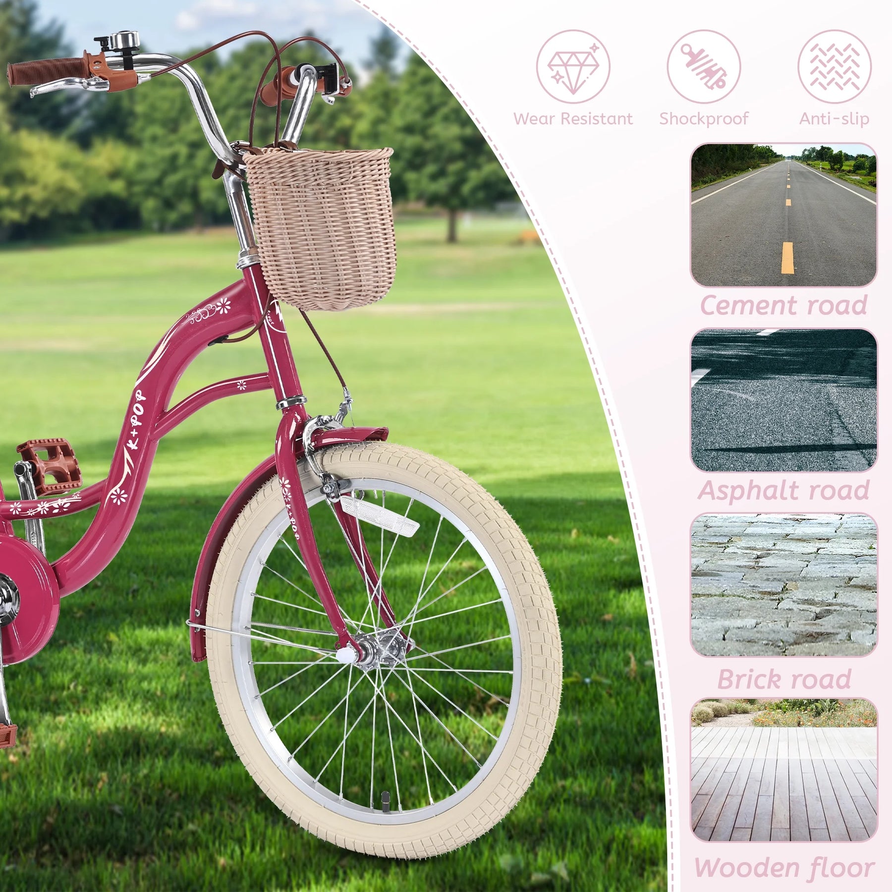 Bstjewey 20 in Girls Bike with Basket, Kids Bicycle for Ages 7 - 13 - Product image 28