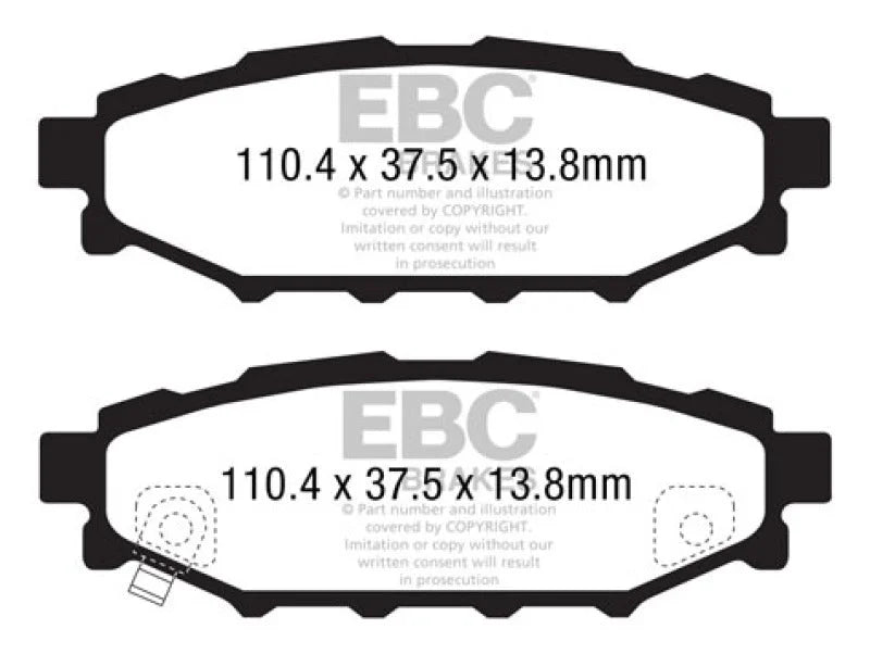 EBC Ultimax2 Low Dust Street - Rear Ultimax 2 Pad PN UD1114