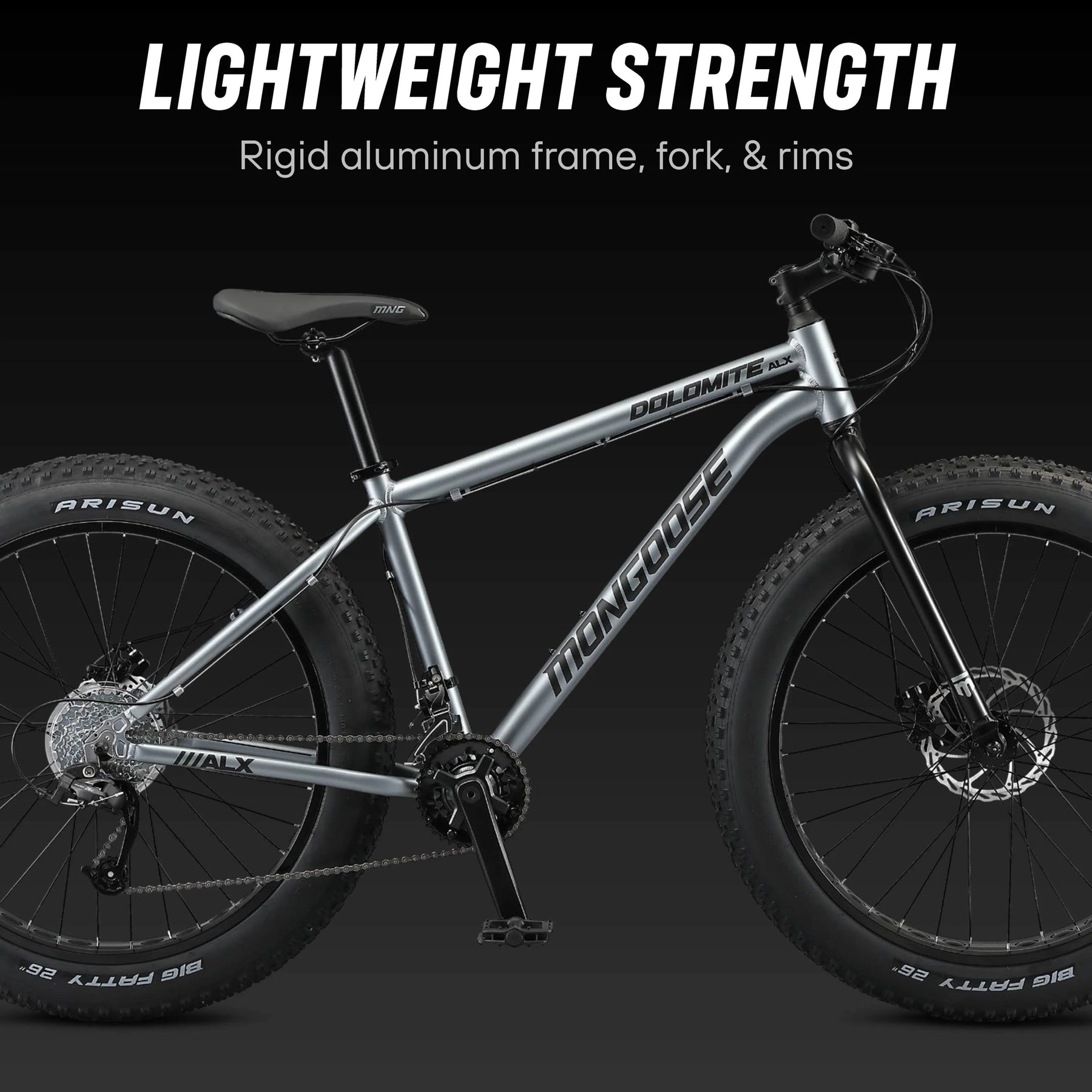 26 - In. Dolomite ALX Unisex Fat Tire Mountain Bike, Gray - Product image 2