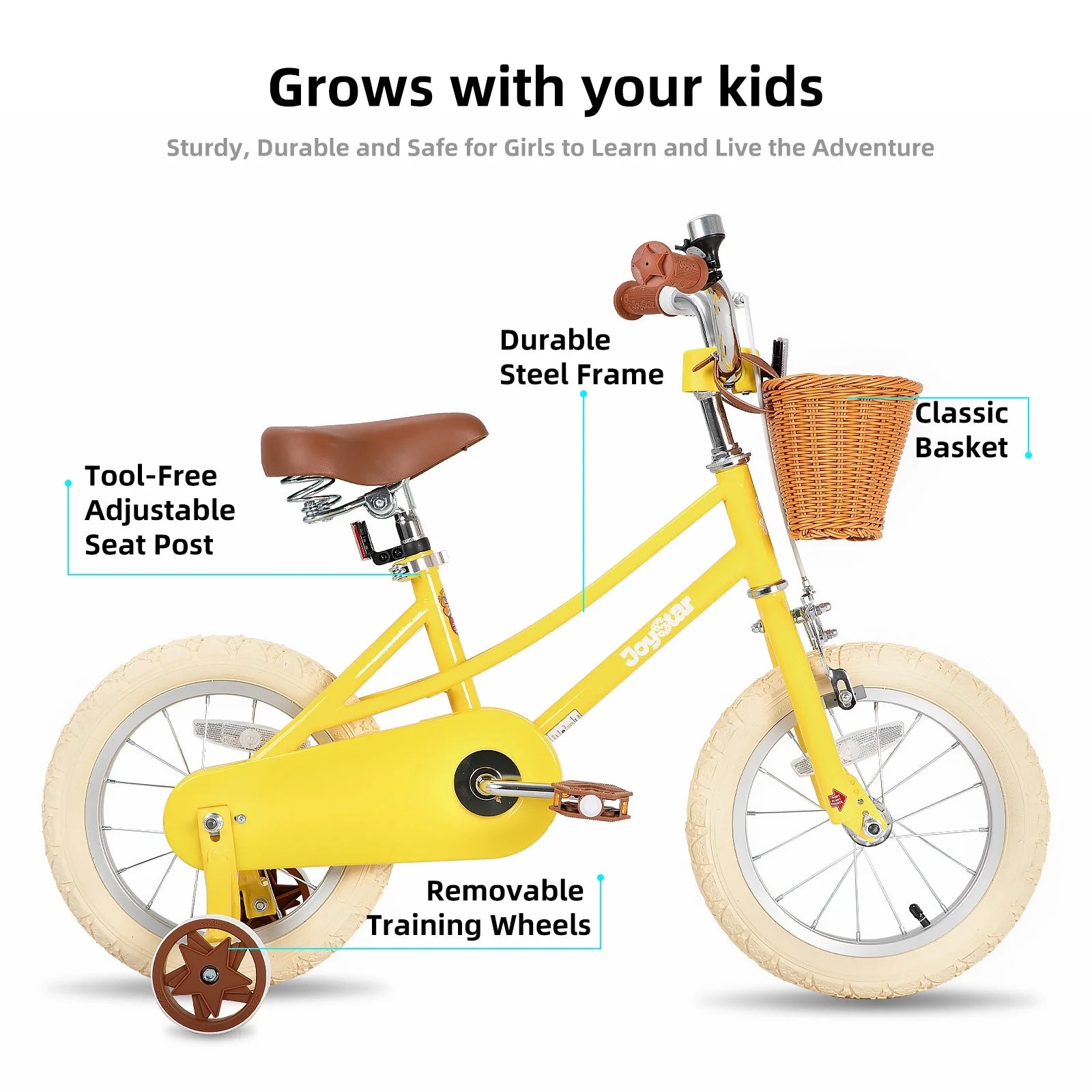 JOYSTAR Girls Bike for 2 - 12 Years Old Toddlers and Kids, 12" 14" 16" Kids Bike with Training Wheels & - Product image 21