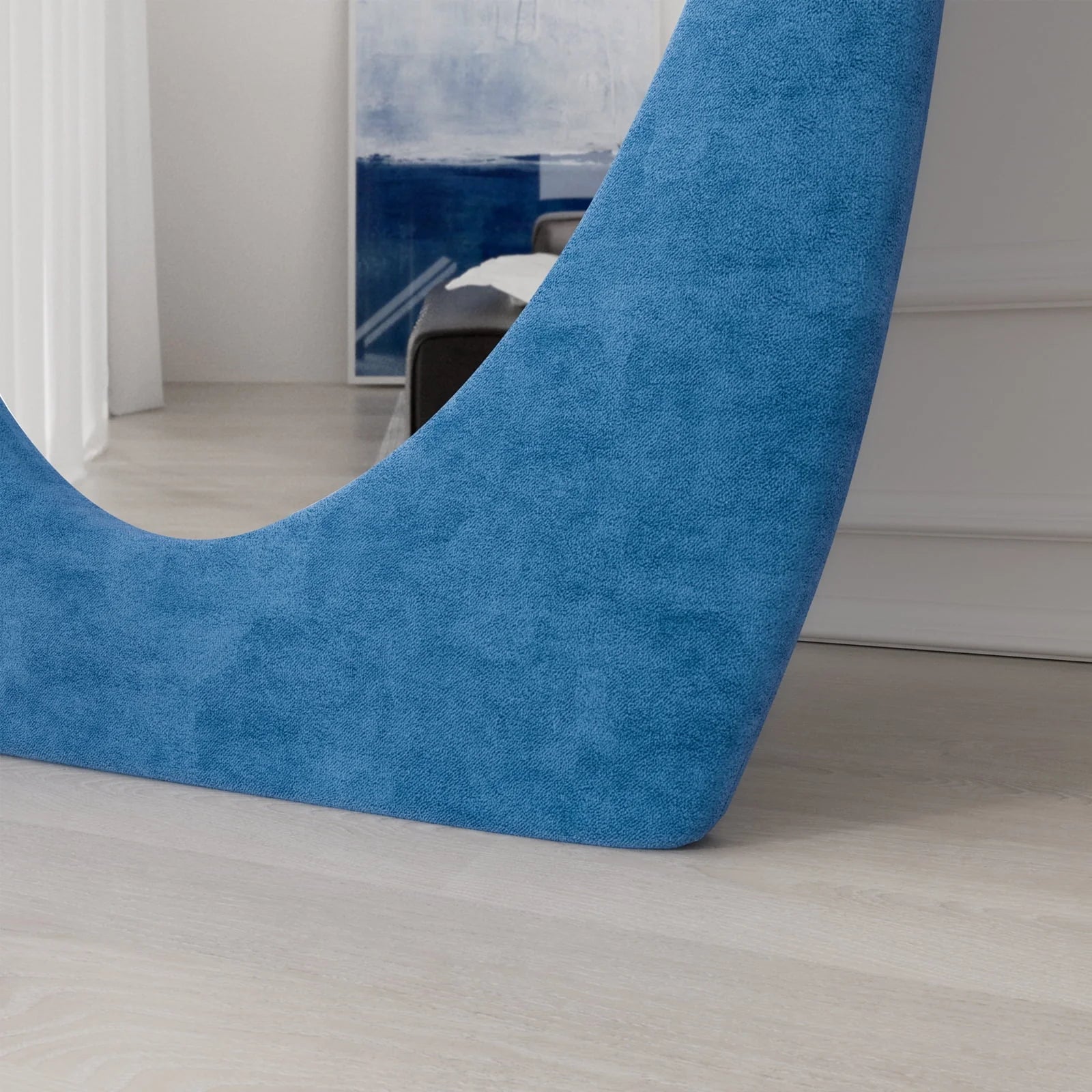 VLUSH Irregular Full Length Mirror, Floor Mirror Hanging & Leaning, 63"x24" Wavy Wall Mirror (Blue) - Product image 4