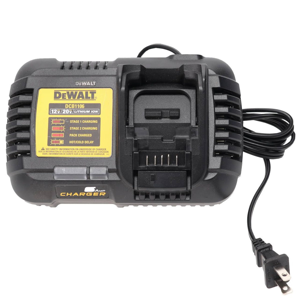 DeWalt DCB1106 12V/20V 6-Amp Max Corded Lithium-Ion Compact Charger - Product image 1