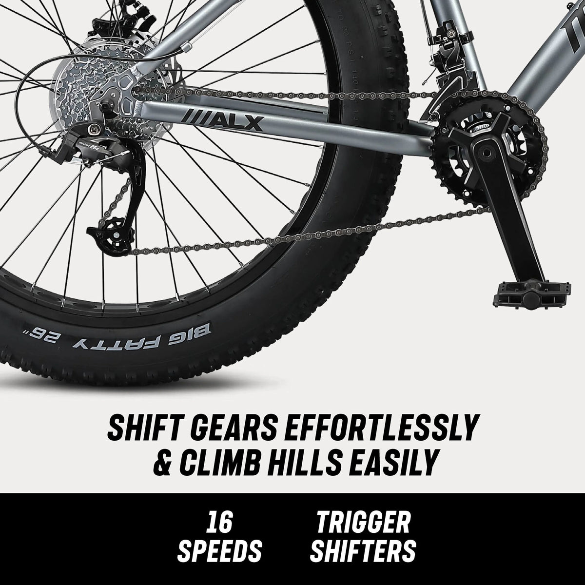 26 - In. Dolomite ALX Unisex Fat Tire Mountain Bike, Gray - Product image 5