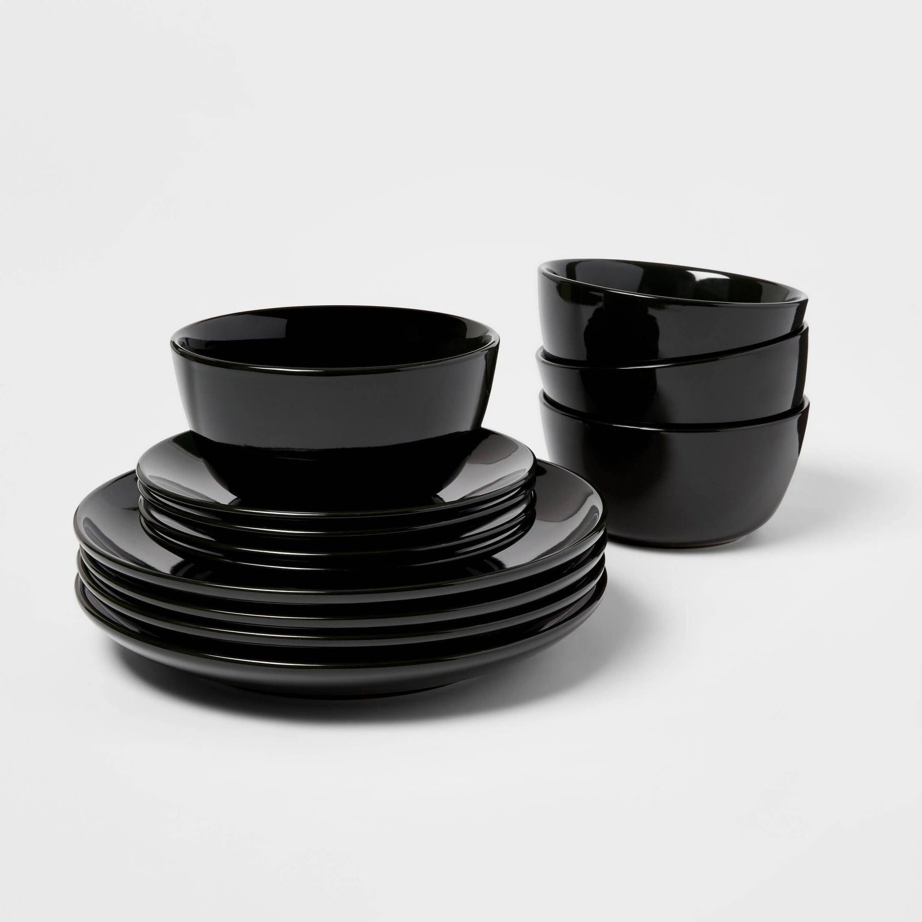Open Box 12pc Stoneware Avesta Dinnerware Set Black - Project 62 - Product image 1